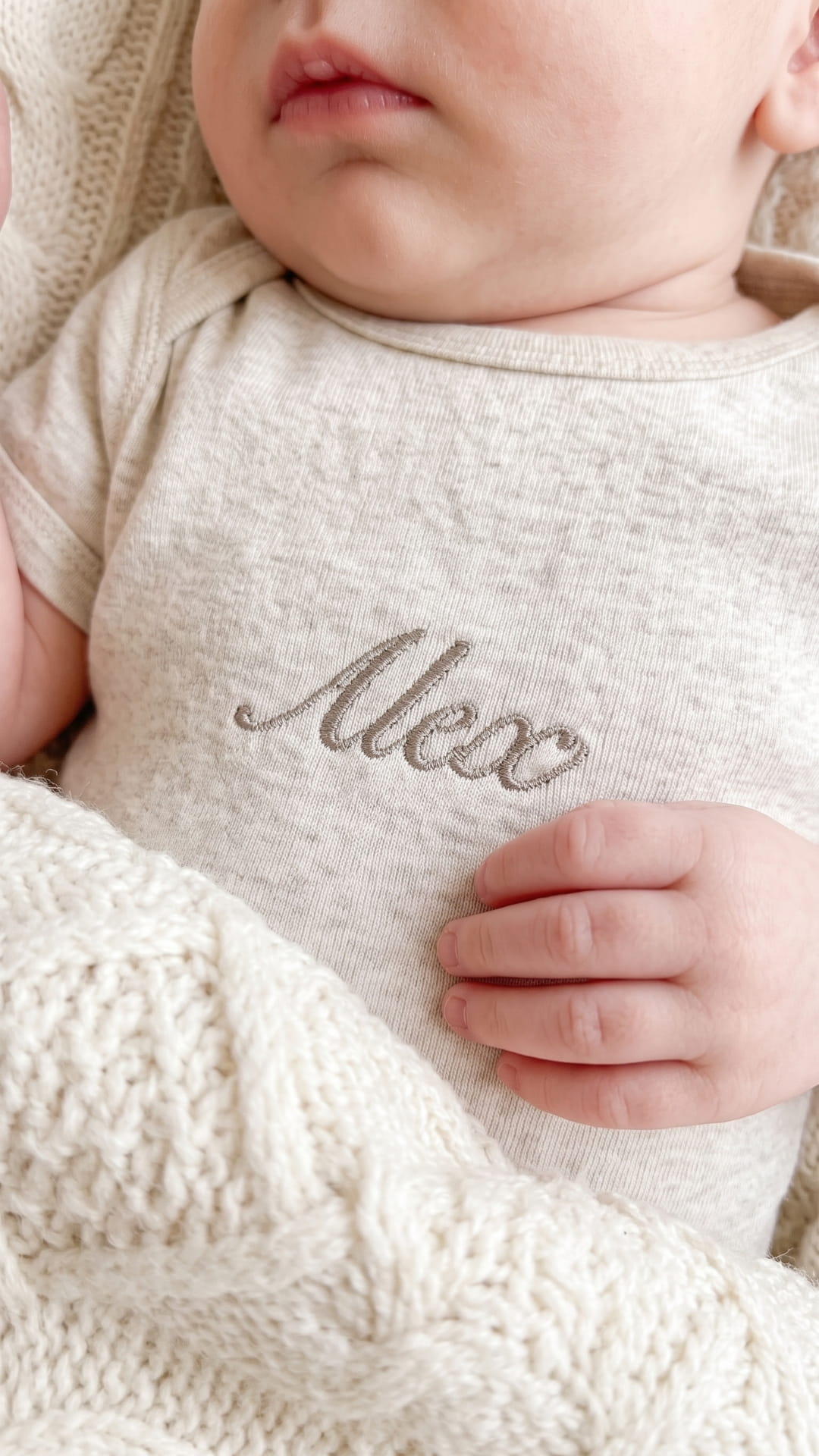 Personalized Script Name Baby Bodysuit | Embroidered Cotton Newborn Outfit