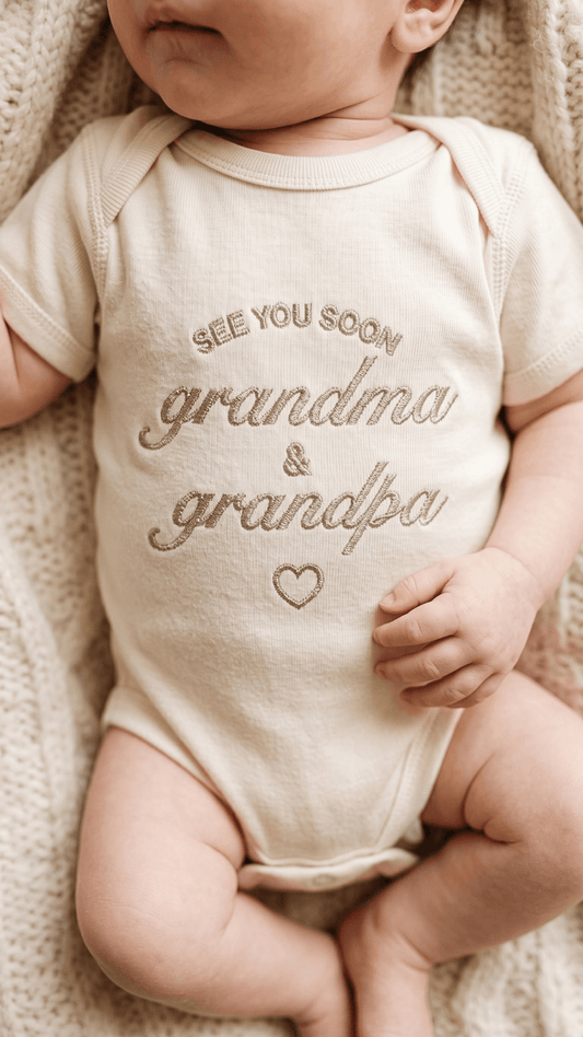 See You Soon Grandma & Grandpa Pregnancy Announcement Bodysuit