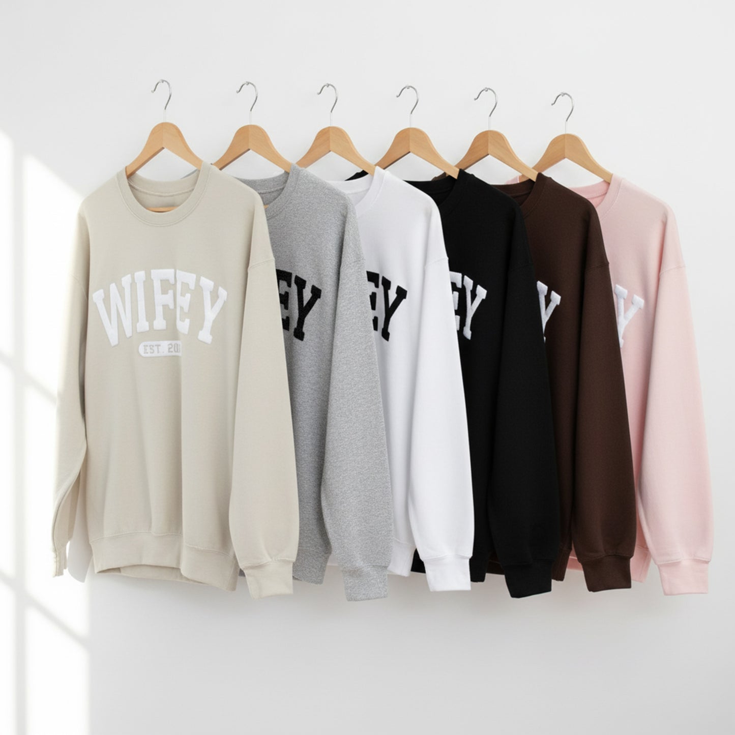 Personalized Wifey Embossed Sweatshirt