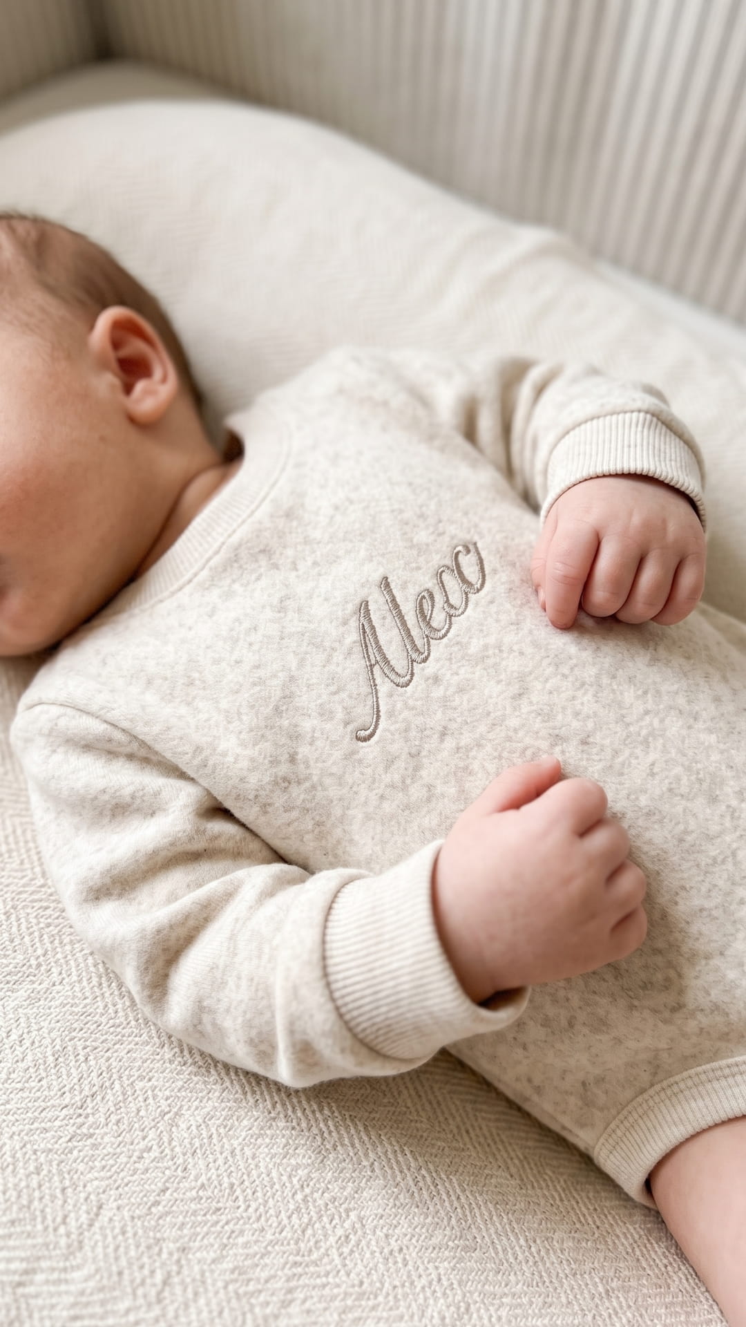 Personalized Script Name Baby Fleece Bodysuit | Embroidered Newborn Outfit