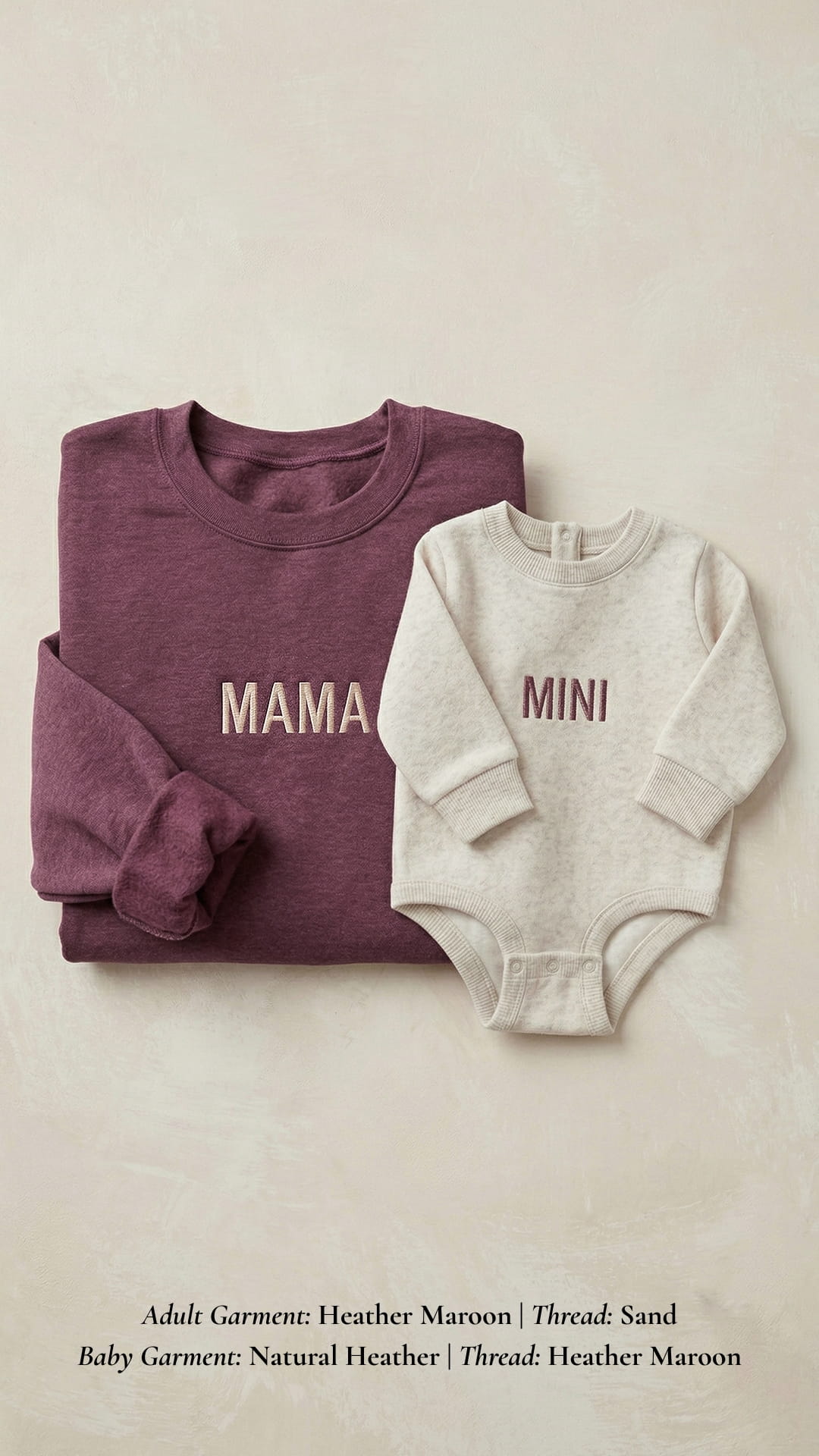 Minimalist Mama & Mini Embroidered Sweatshirt | Adult MAMA
