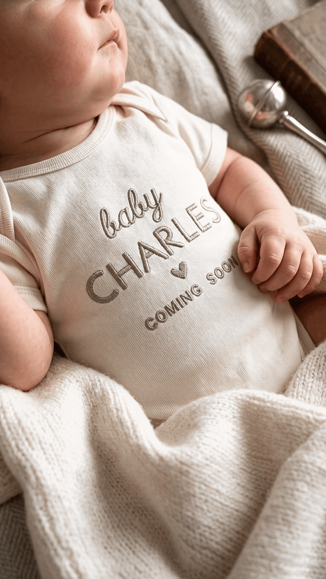 Baby Name Coming Soon Pregnancy Announcement Bodysuit (5-Pack)