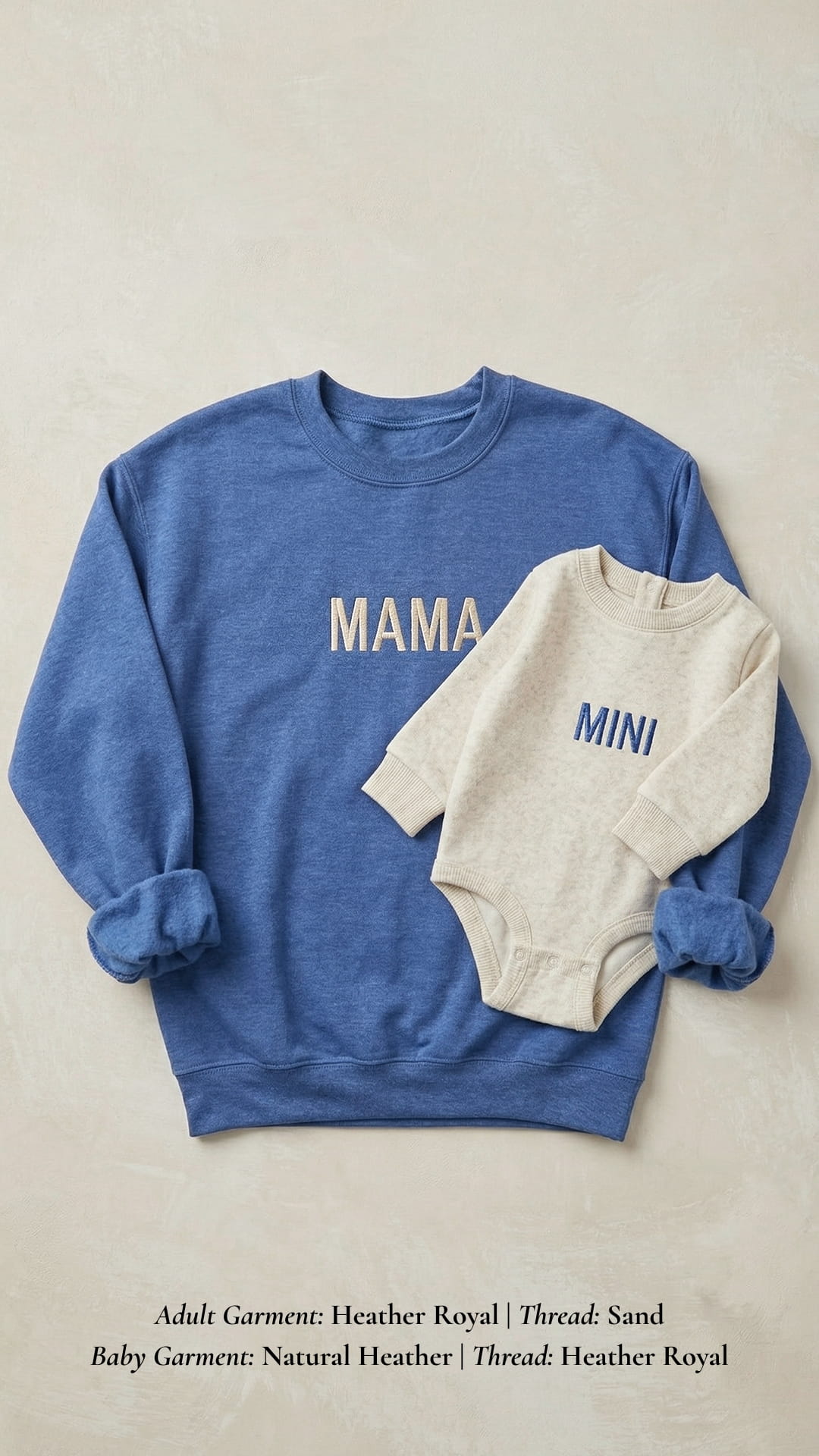 Minimalist Mama & Mini Embroidered Sweatshirt | Adult MAMA