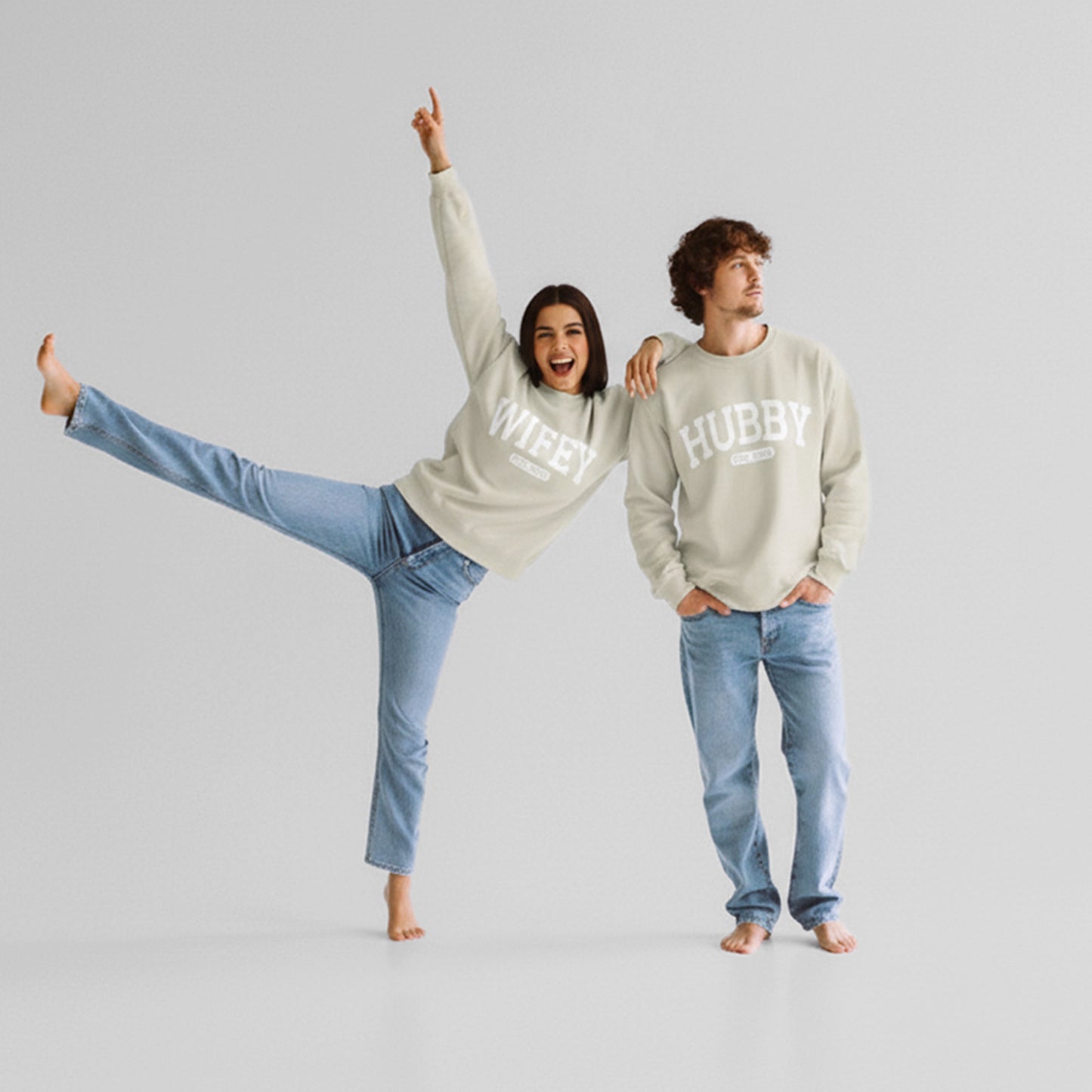 Personalized Wifey Embossed Sweatshirt