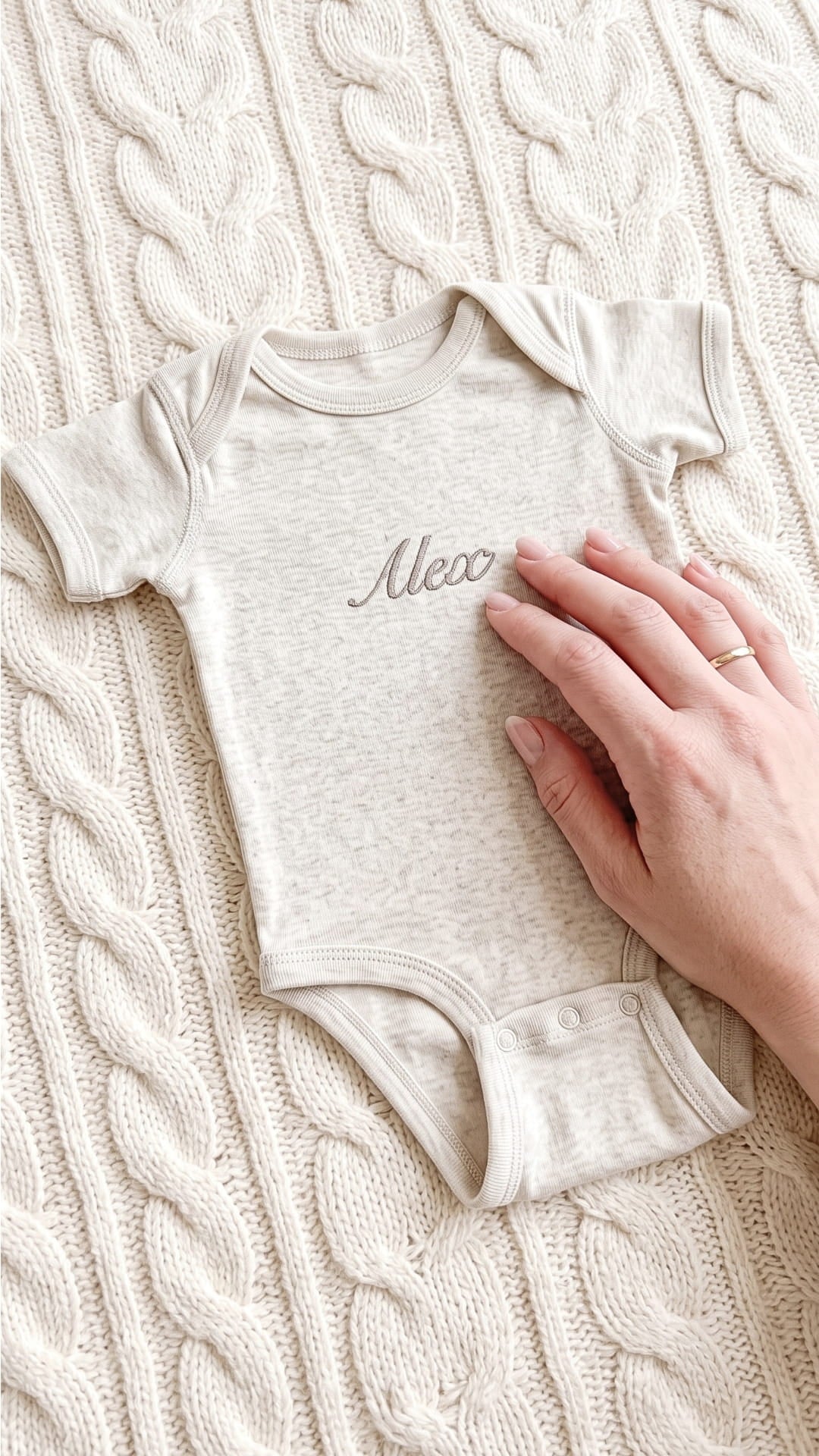 Personalized Script Name Baby Bodysuit | Embroidered Cotton Newborn Outfit