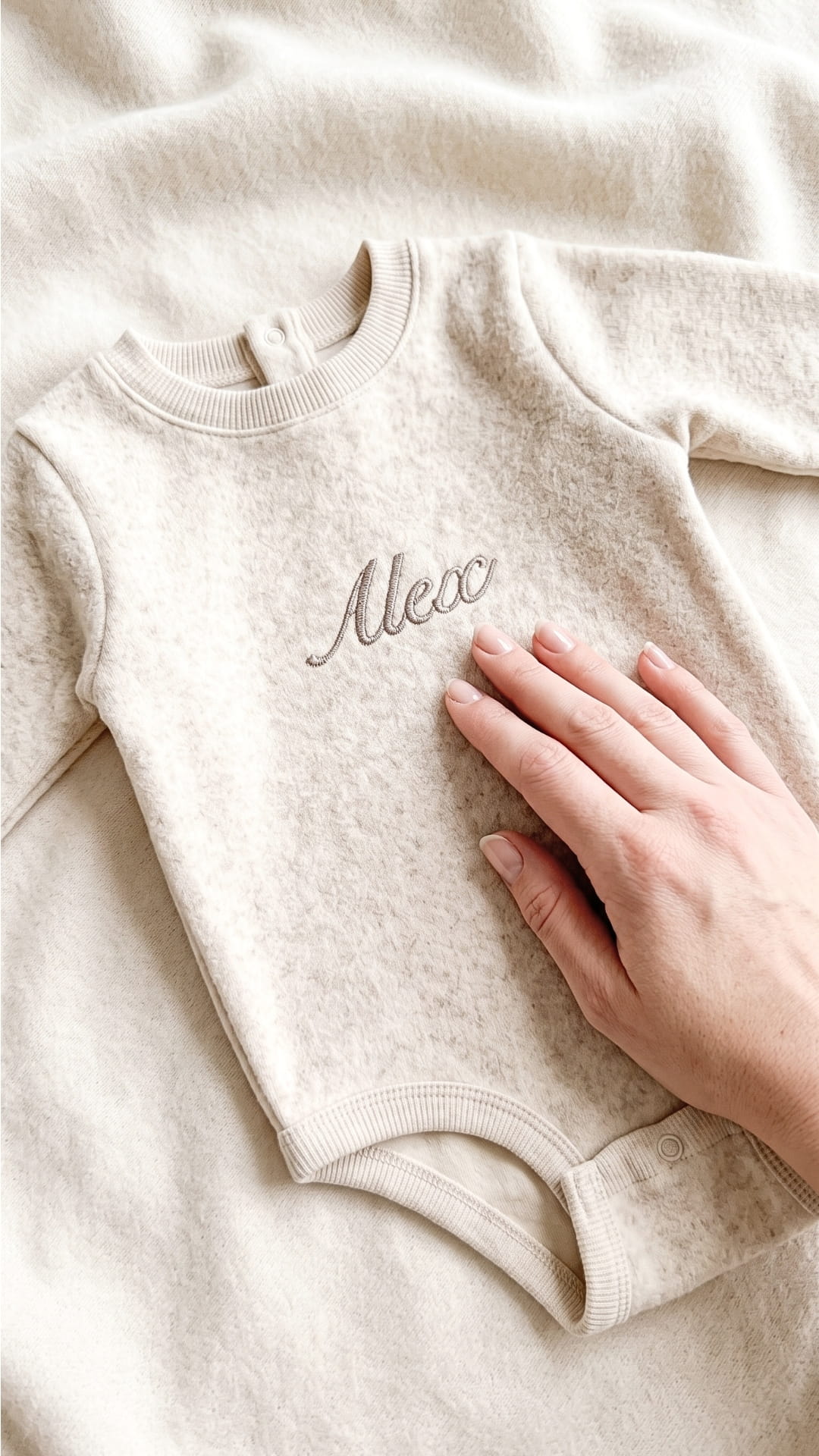Personalized Script Name Baby Fleece Bodysuit | Embroidered Newborn Outfit