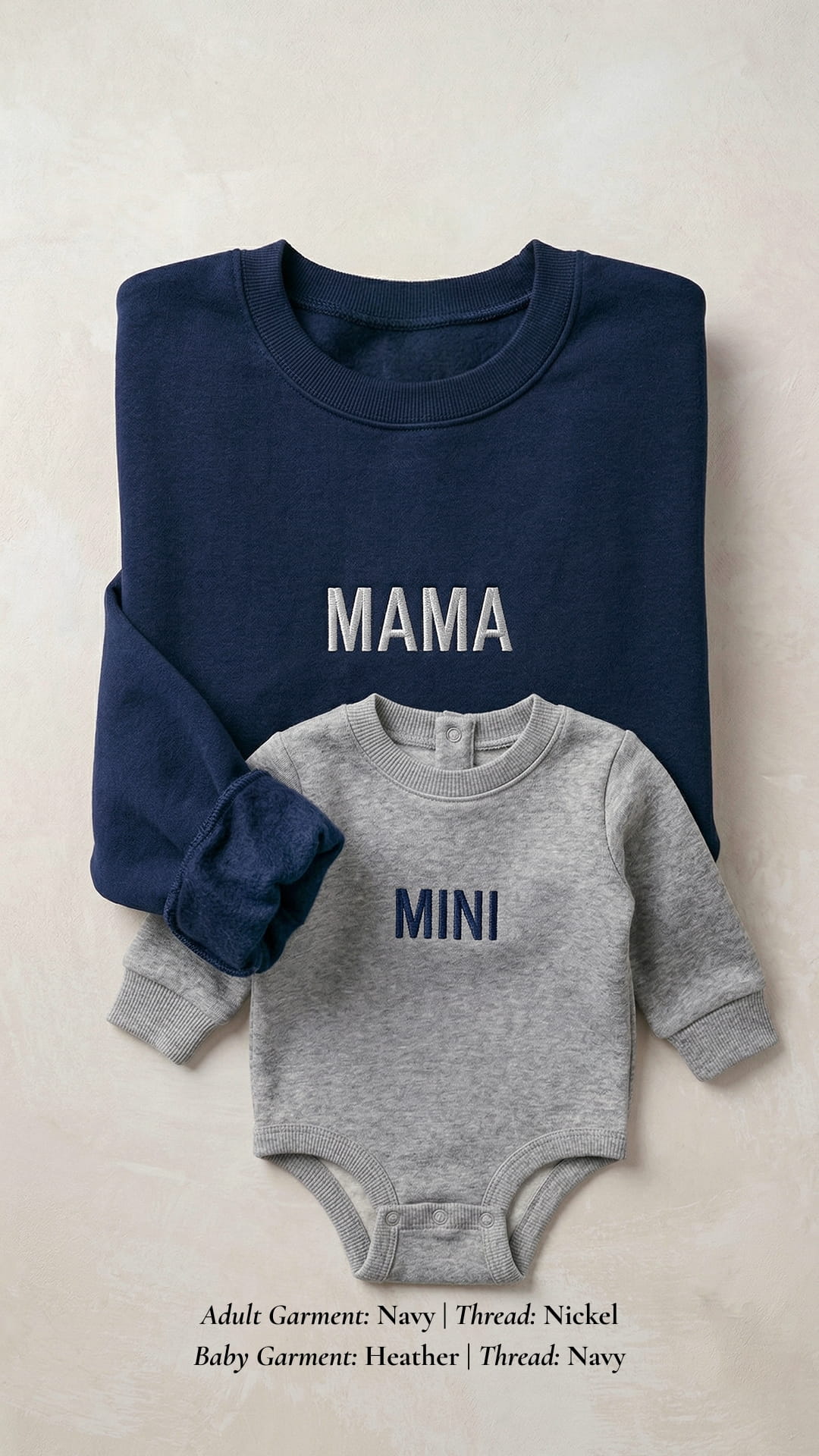 Minimalist Mama & Mini Embroidered Sweatshirt | Adult MAMA