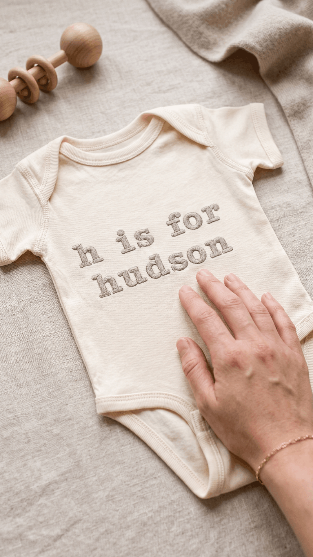 Initial & Name Embroidered Baby Bodysuit (5-Pack)