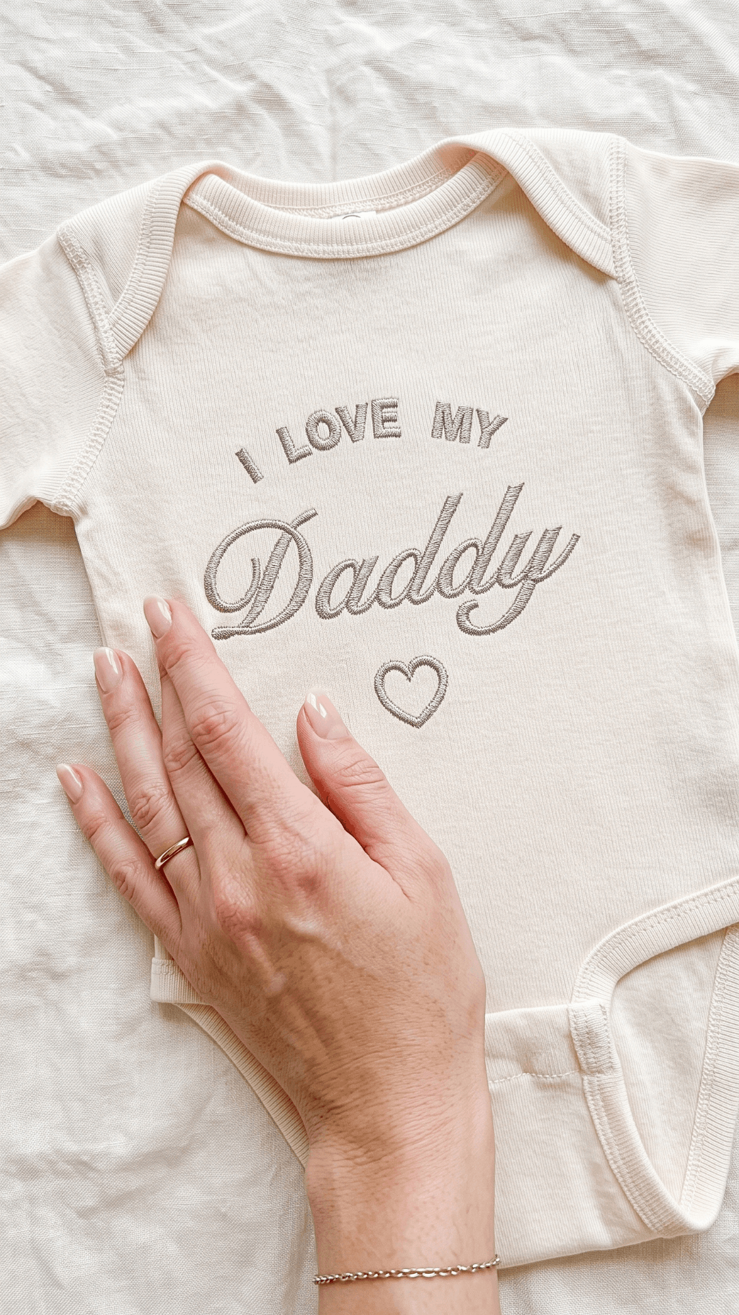 “I Love My Daddy” Custom Title Baby Bodysuit