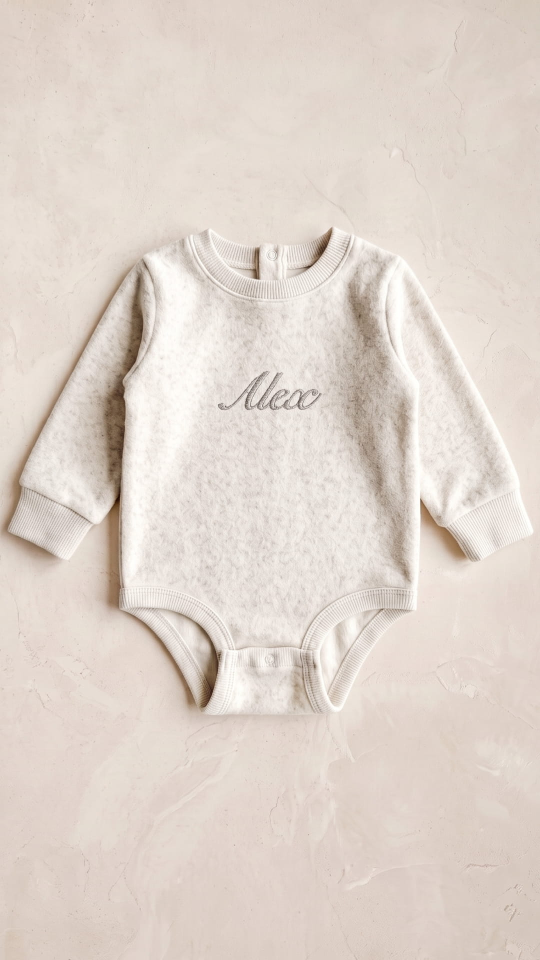 Personalized Script Name Baby Fleece Bodysuit | Embroidered Newborn Outfit