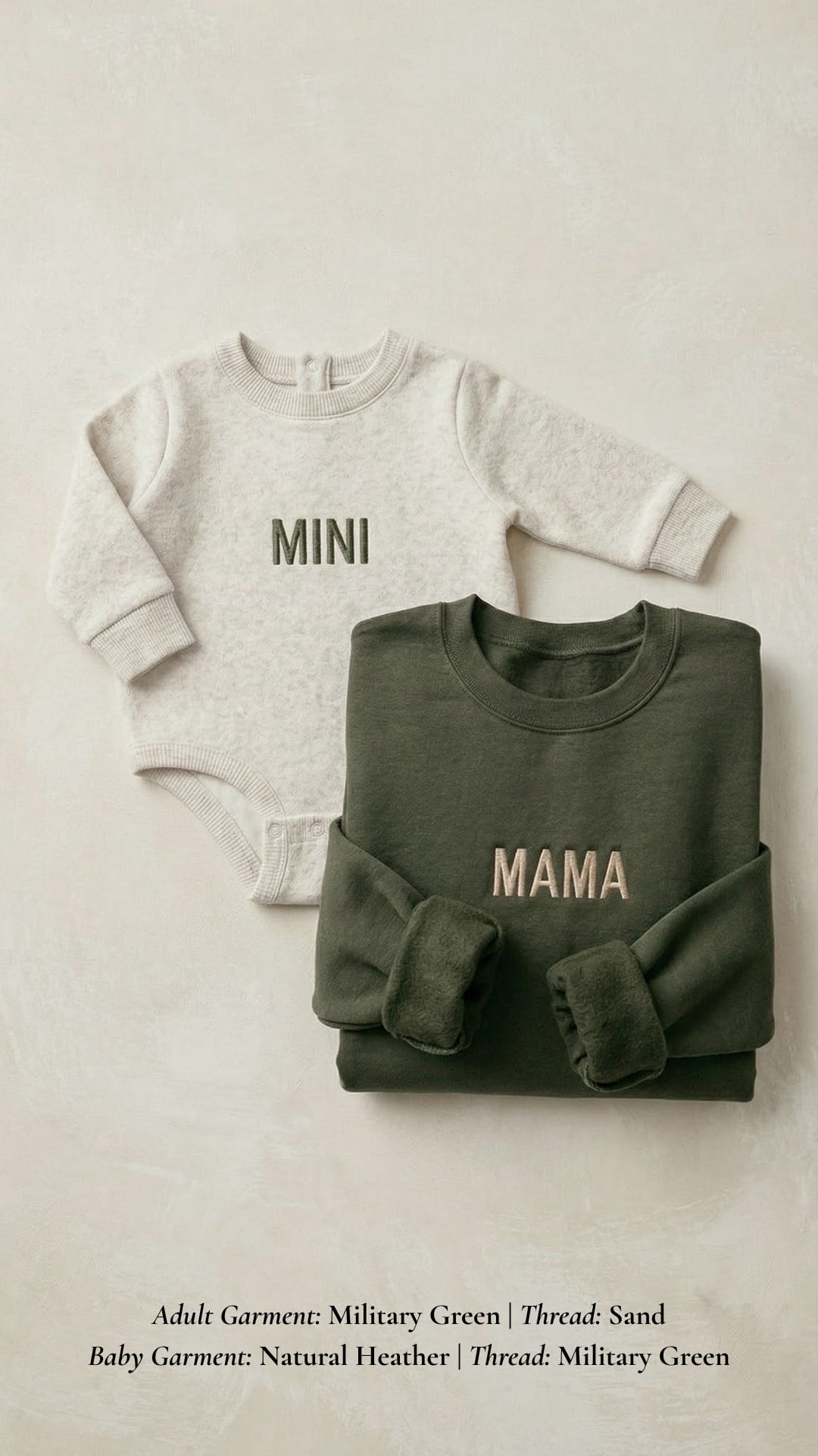 Minimalist Mama & Mini Embroidered Sweatshirt | Adult MAMA