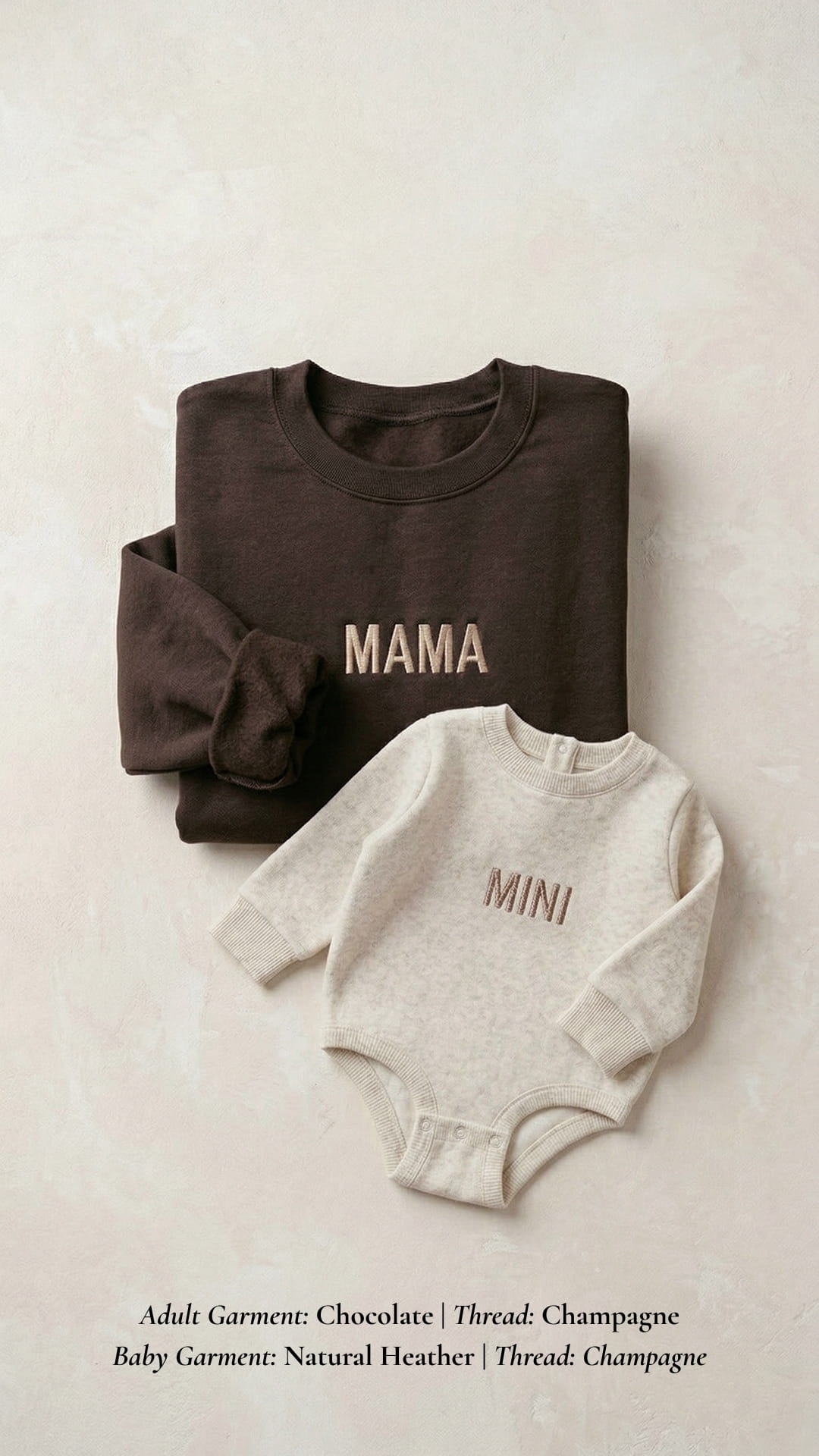 Minimalist Mama & Mini Embroidered Sweatshirt | Adult MAMA