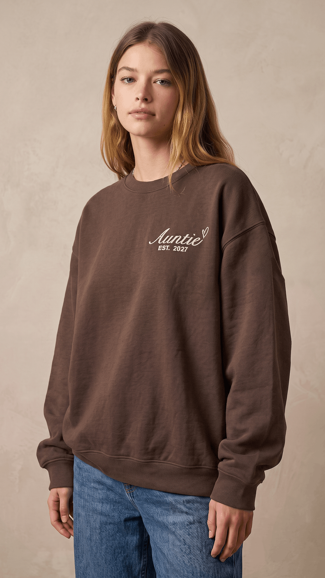 Auntie's Favorite Embroidered Set | Adult Auntie Est. Sweatshirt