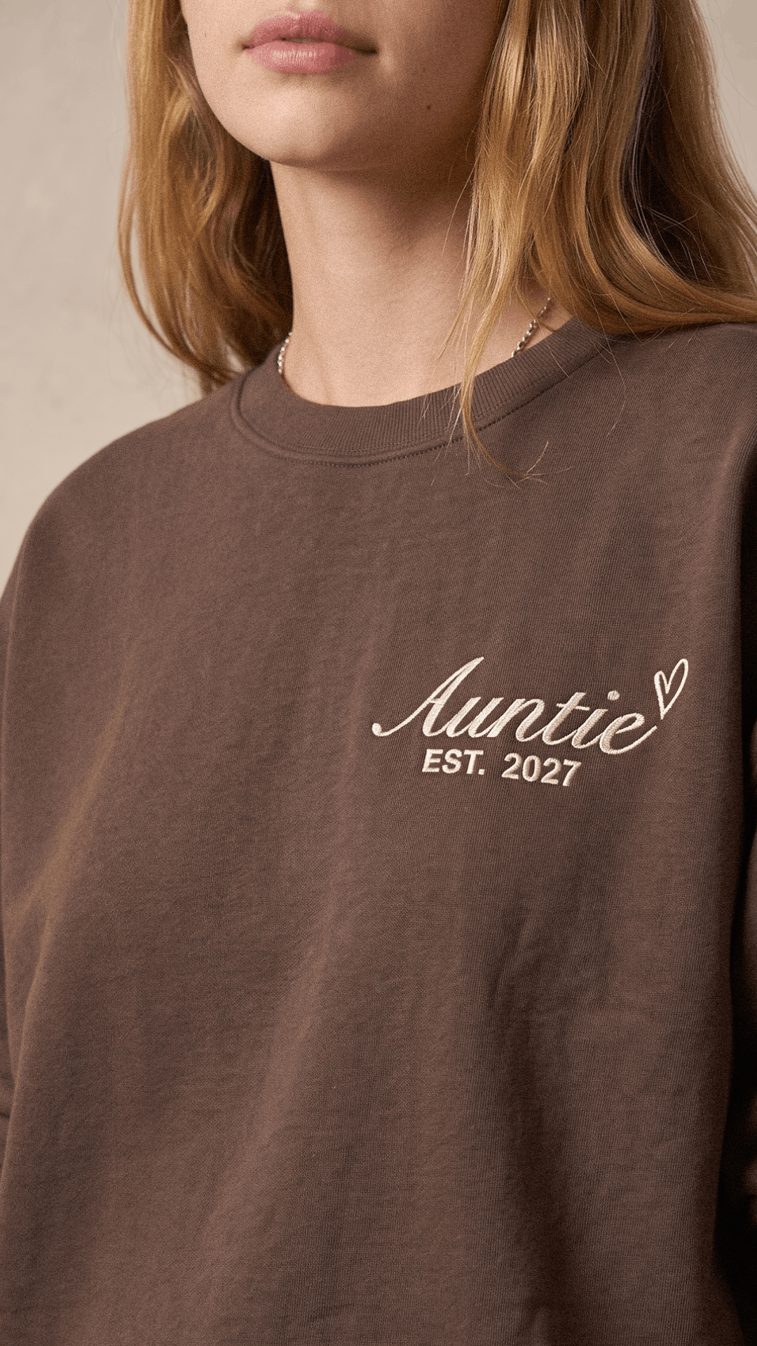 Auntie's Favorite Embroidered Set | Adult Auntie Est. Sweatshirt