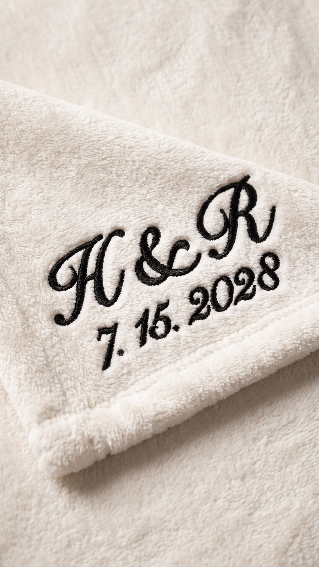 Bride & Groom Robe with Blanket Set | Titles, Initials & Date Wedding Gift