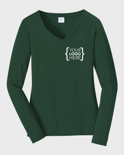 Port & Co™ Women's Long Sleeve Fan Favorite™ V-Neck Tee