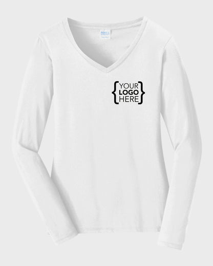 Port & Co™ Women's Long Sleeve Fan Favorite™ V-Neck Tee