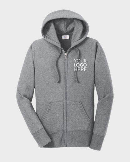 Port & Co™ Women's Core Fleece Full-Zip Hooded Sweatshirt