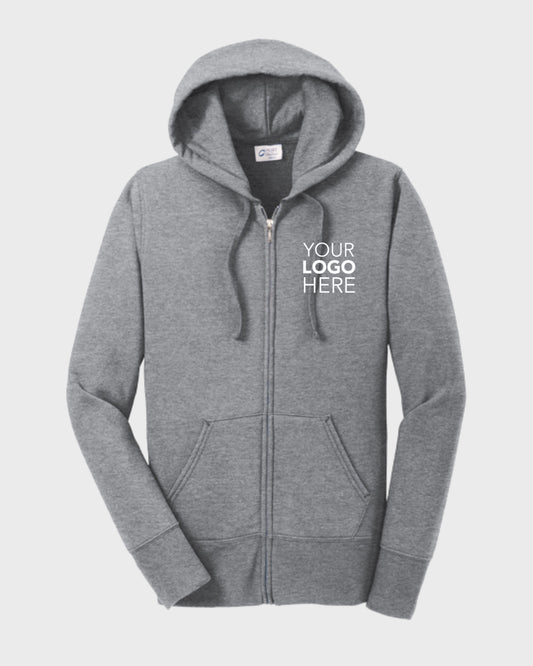 Port & Co™ Women's Core Fleece Full-Zip Hooded Sweatshirt