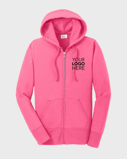 Port & Co™ Women's Core Fleece Full-Zip Hooded Sweatshirt