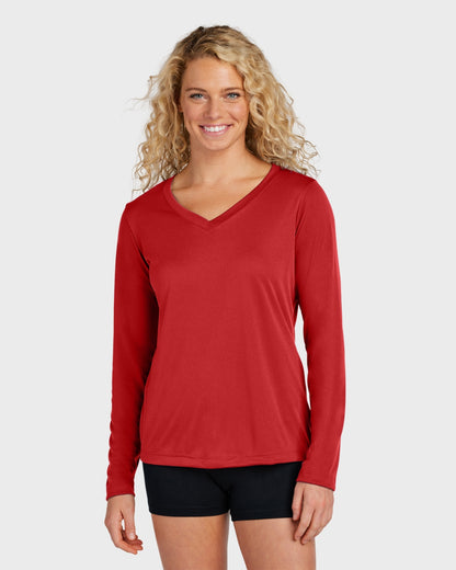 Sport-Tek® Women's Long Sleeve PosiCharge® Competitor™ V-Neck Tee