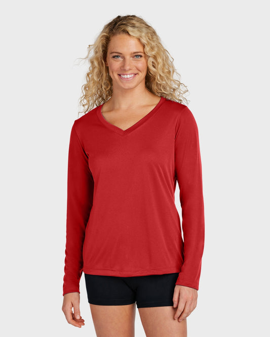 Sport-Tek® Women's Long Sleeve PosiCharge® Competitor™ V-Neck Tee