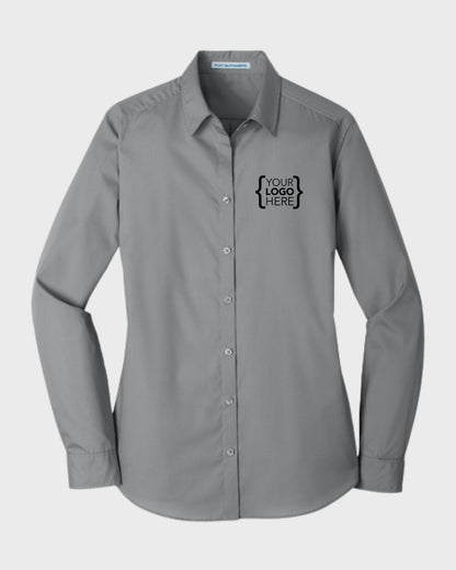 Port Authority® Women's Long Sleeve Carefree Poplin Shirt
