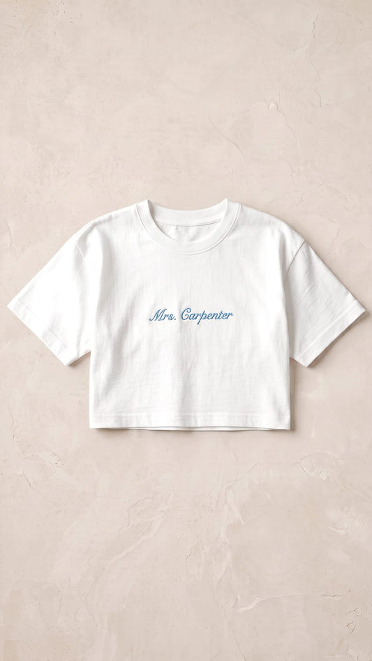 Mrs. Script Crop Tee