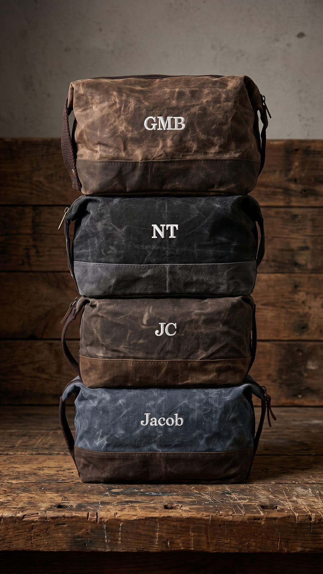 Waxed Dopp Kit | Groomsmen Travel Gift