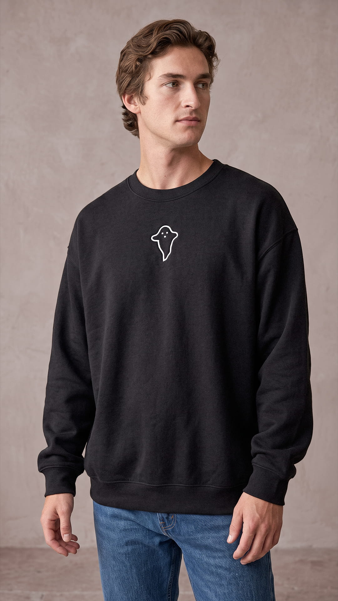 Embroidered Ghost Halloween Sweatshirt or Hoodie | Minimalist Spooky Season
