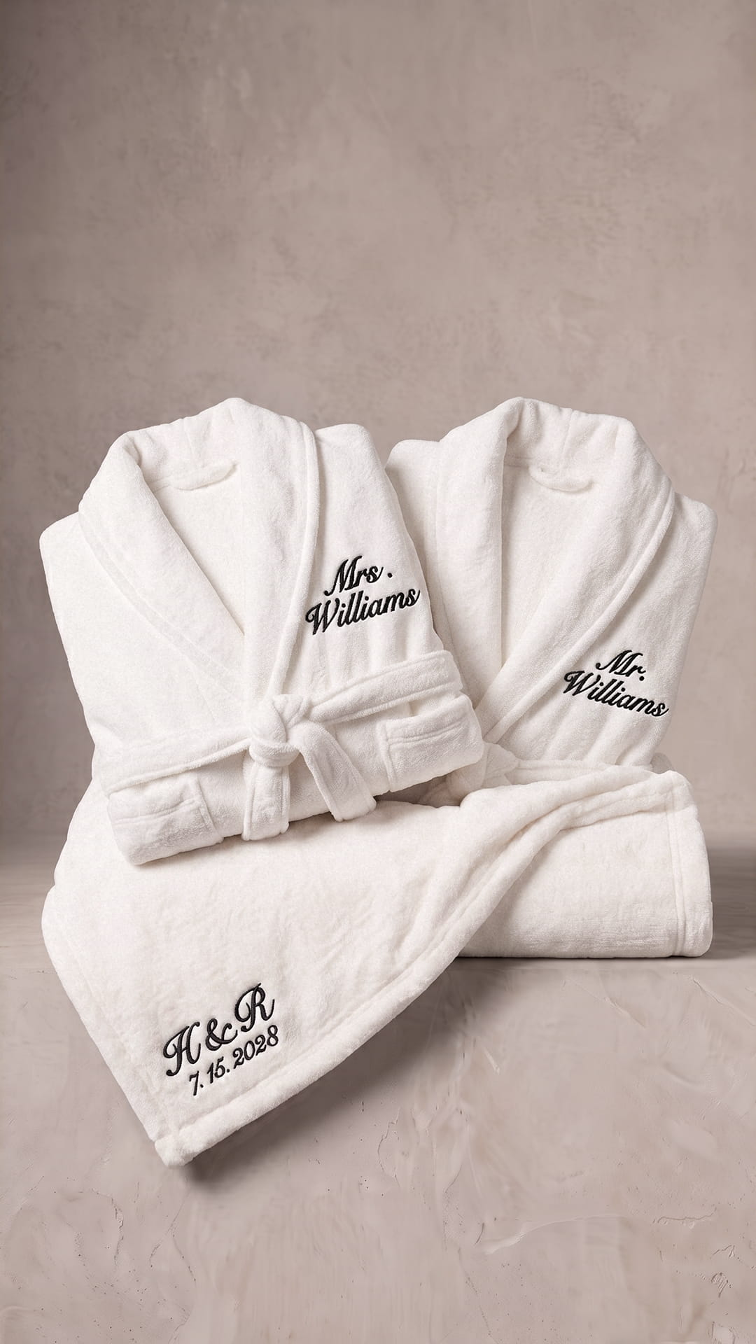 Personalized Couples Robe & Blanket Set | Mr. & Mrs. Anniversary Gift