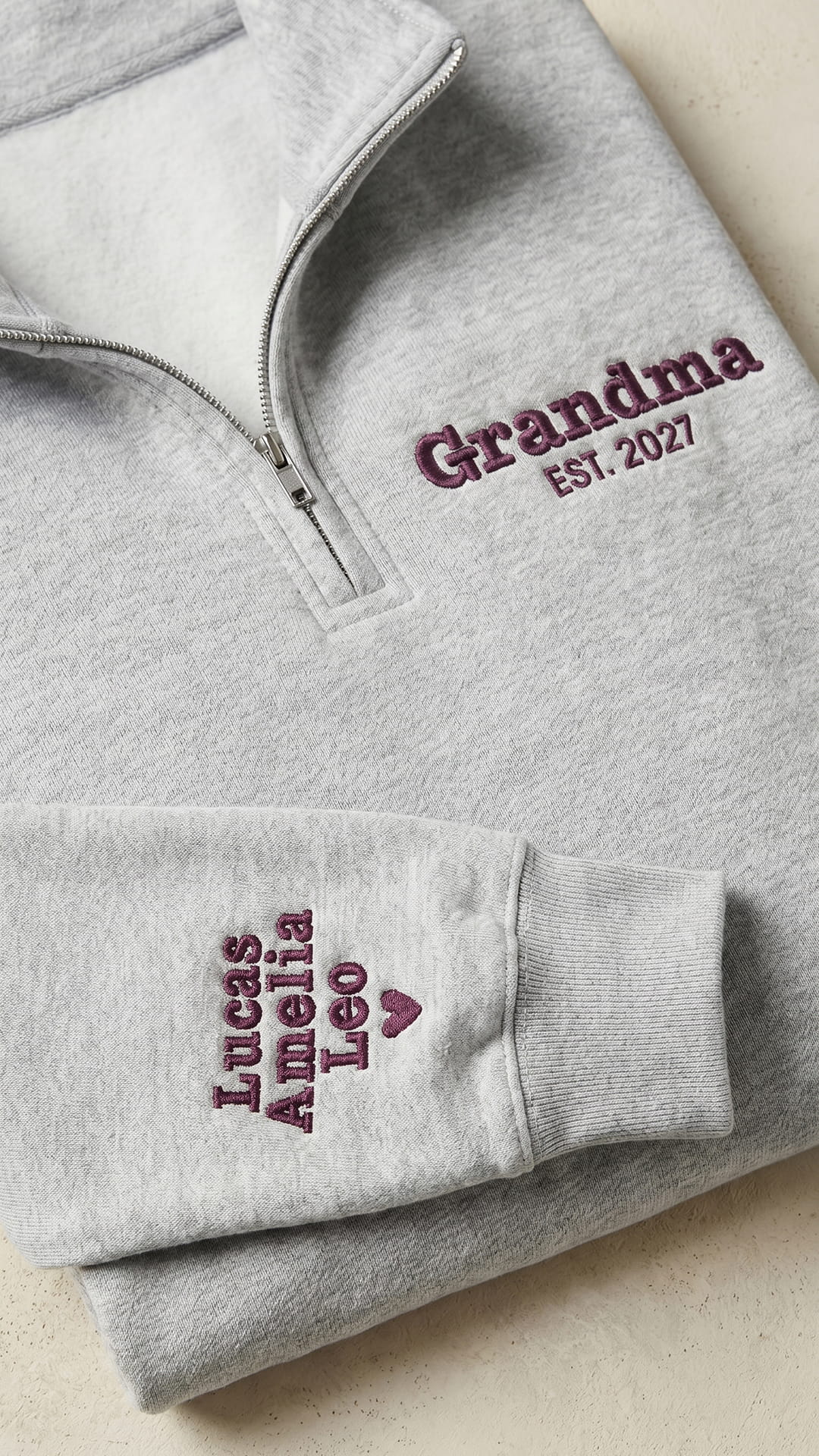 The Grandma Keepsake Box | Custom Embroidered Quarter-Zip Gift Set