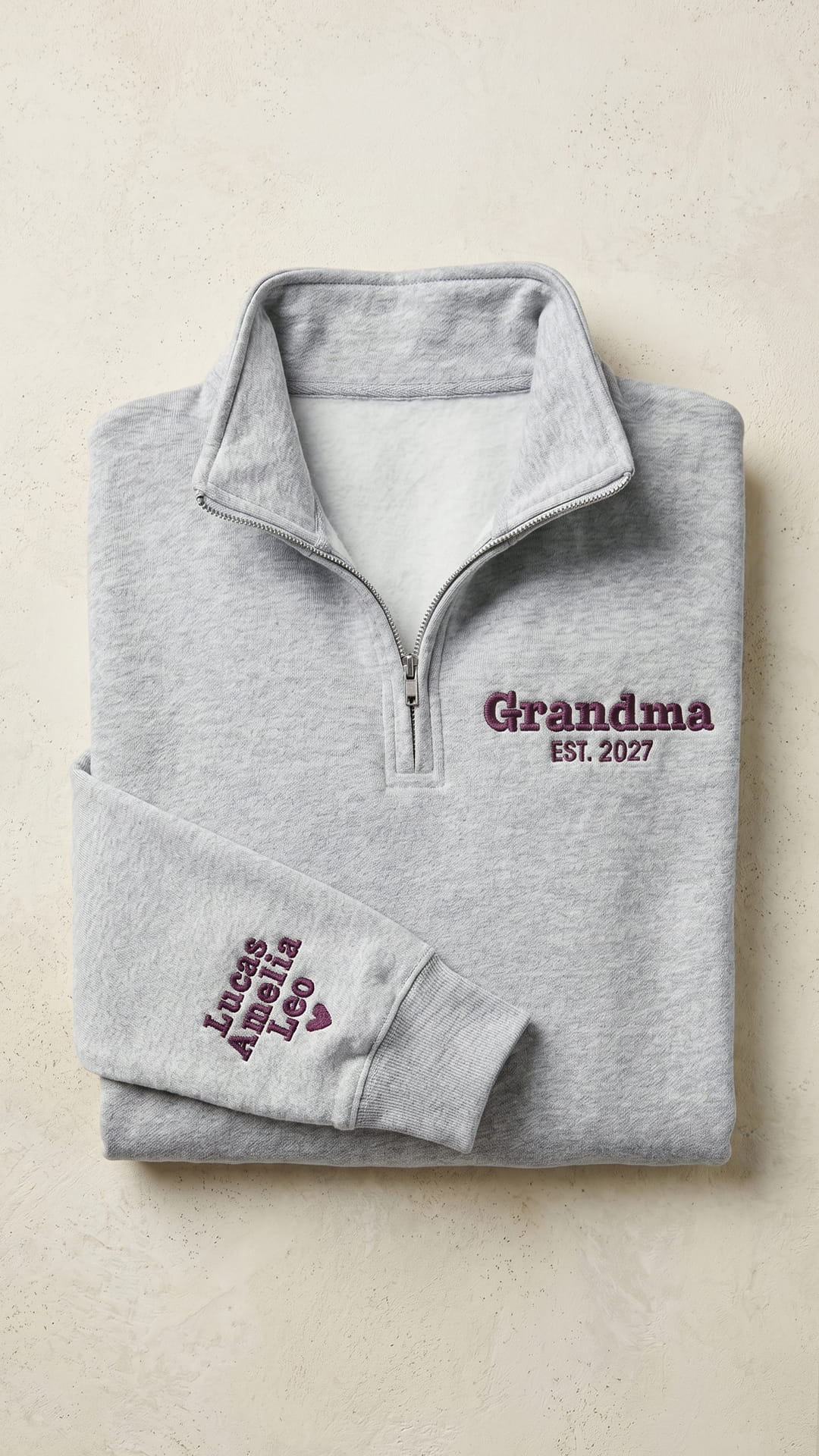 The Grandma Keepsake Box | Custom Embroidered Quarter-Zip Gift Set