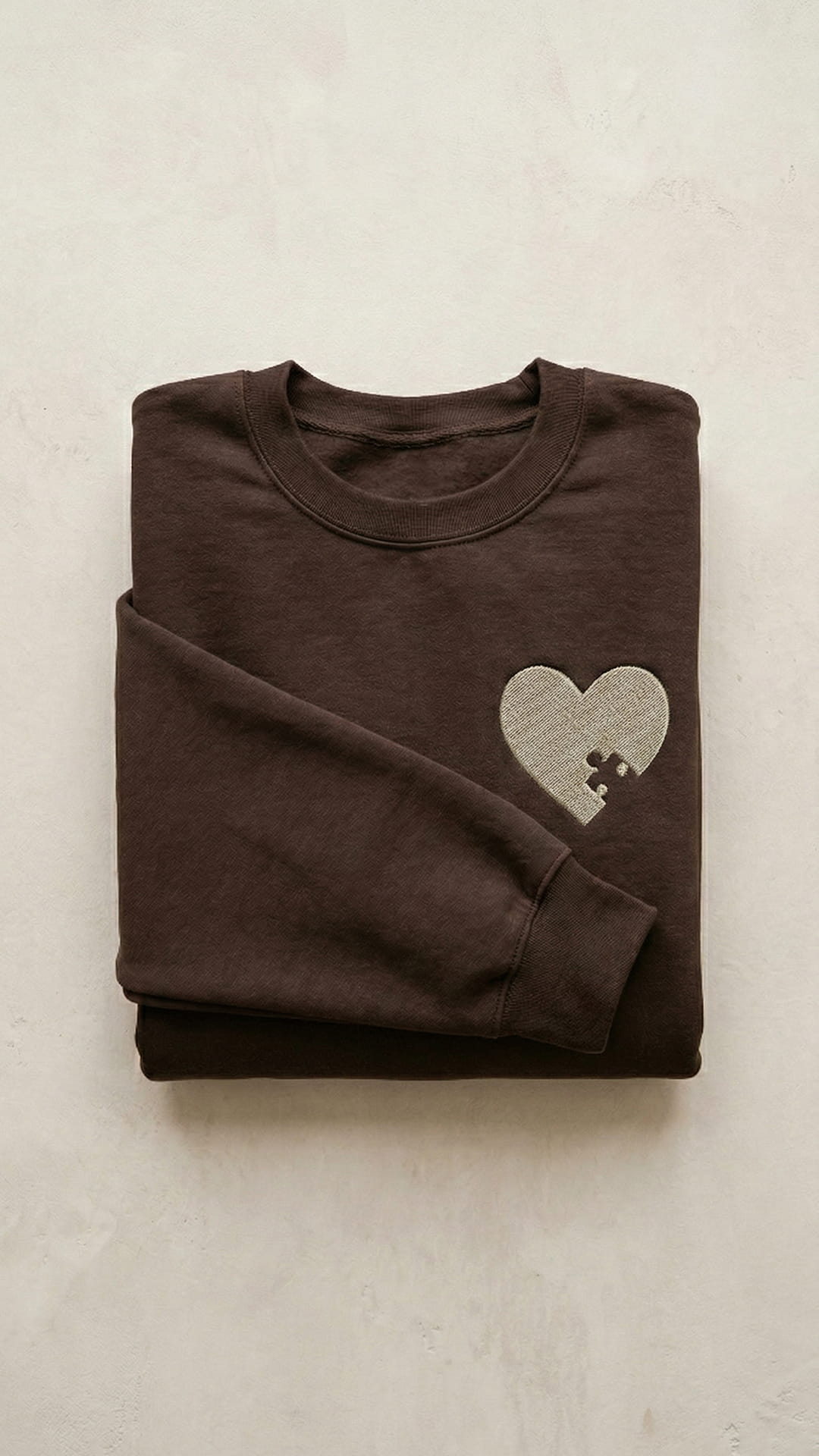 Mama & Mini Puzzle Piece Embroidered Set | Adult Heart Sweatshirt