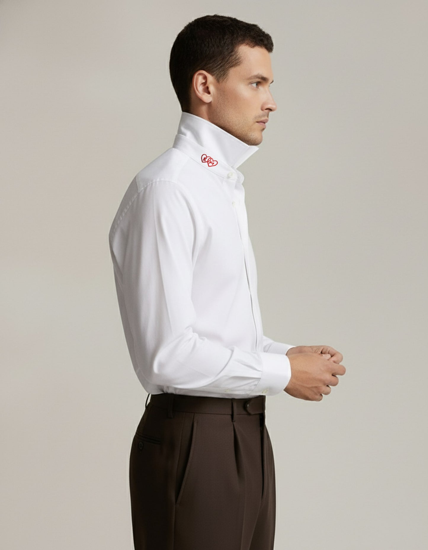 Heartline Collar Stretch Woven Shirt