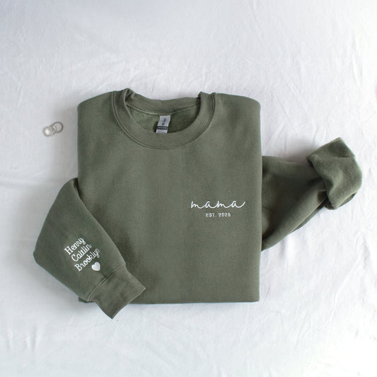 Custom Embroidered Mama Sweatshirt