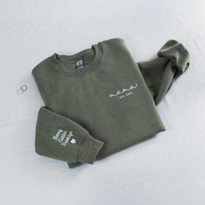 Custom Embroidered Mama Sweatshirt