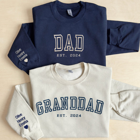 Dad Granddad Embroidered Gift Sweatshirt