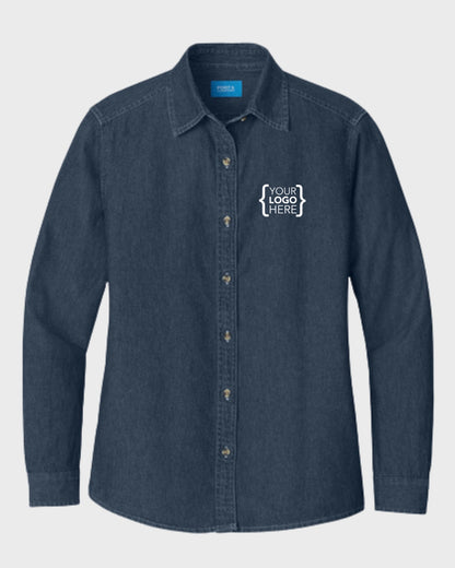 Port & Co™ Women's Long Sleeve Value Denim Shirt
