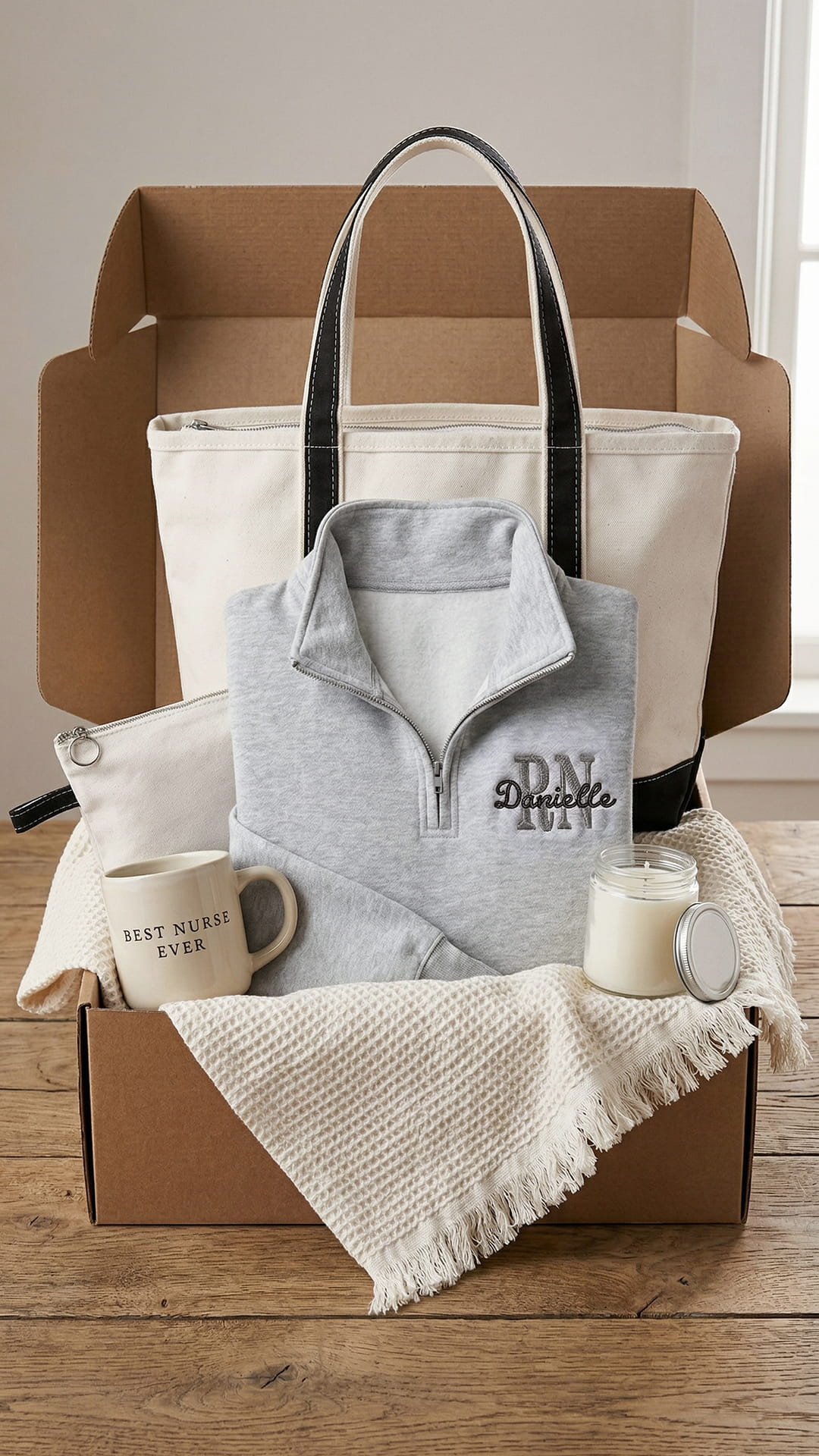 Custom Embroidered Nurse Gift Box | Custom Embroidered Quarter-Zip