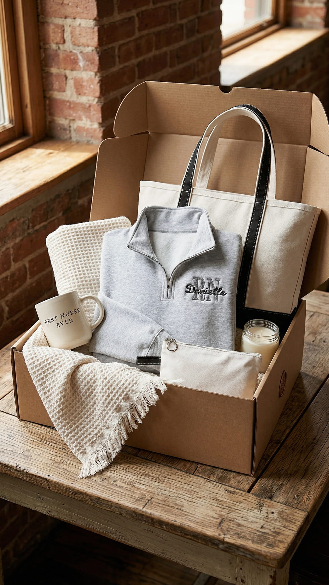 Custom Embroidered Nurse Gift Box | Custom Embroidered Quarter-Zip