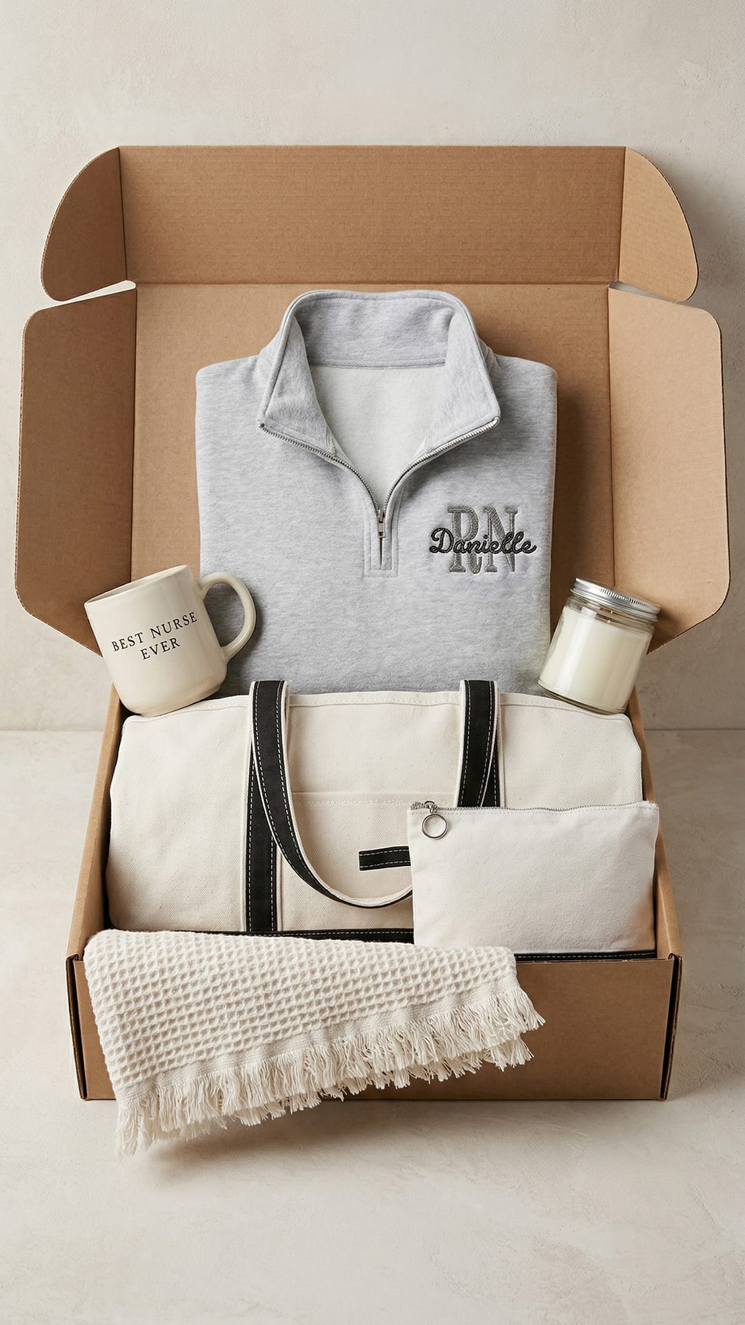 Custom Embroidered Nurse Gift Box | Custom Embroidered Quarter-Zip