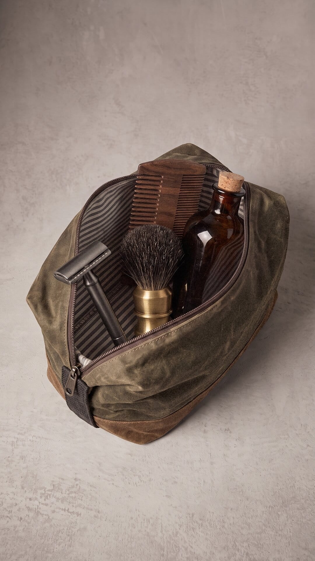 Personalized Waxed Canvas Weekender & Dopp Kit Set | Monogrammed Travel Gift