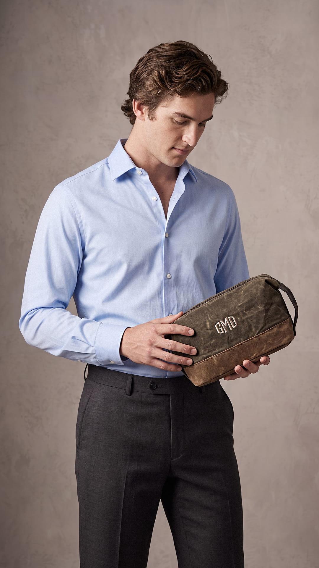 Personalized Waxed Canvas Weekender & Dopp Kit Set | Monogrammed Travel Gift