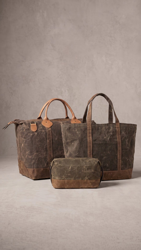 Heavyweight Waxed Canvas Weekend Set