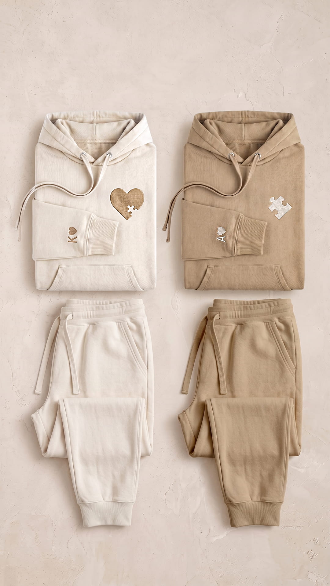 Personalized Puzzle Piece Couples Sweatsuit Set | Matching Hoodies & Sweatpants