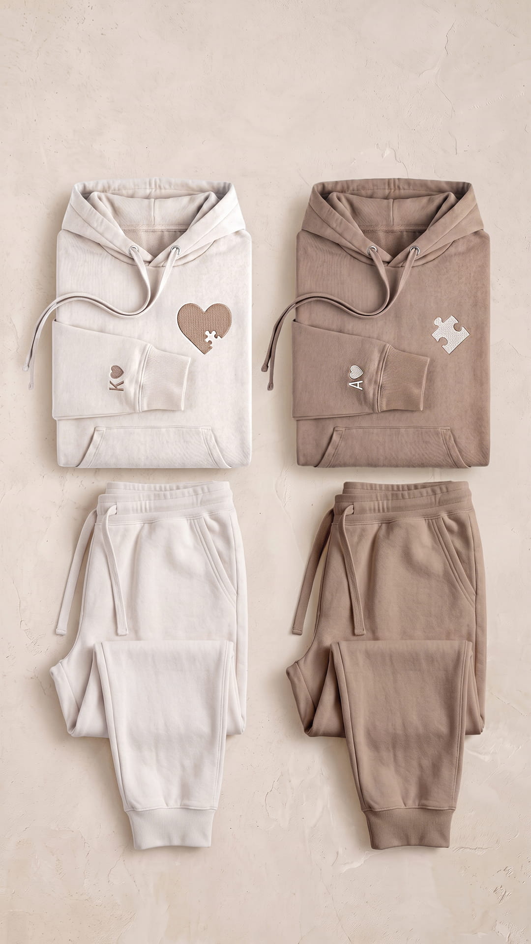 Personalized Puzzle Piece Couples Sweatsuit Set | Matching Hoodies & Sweatpants