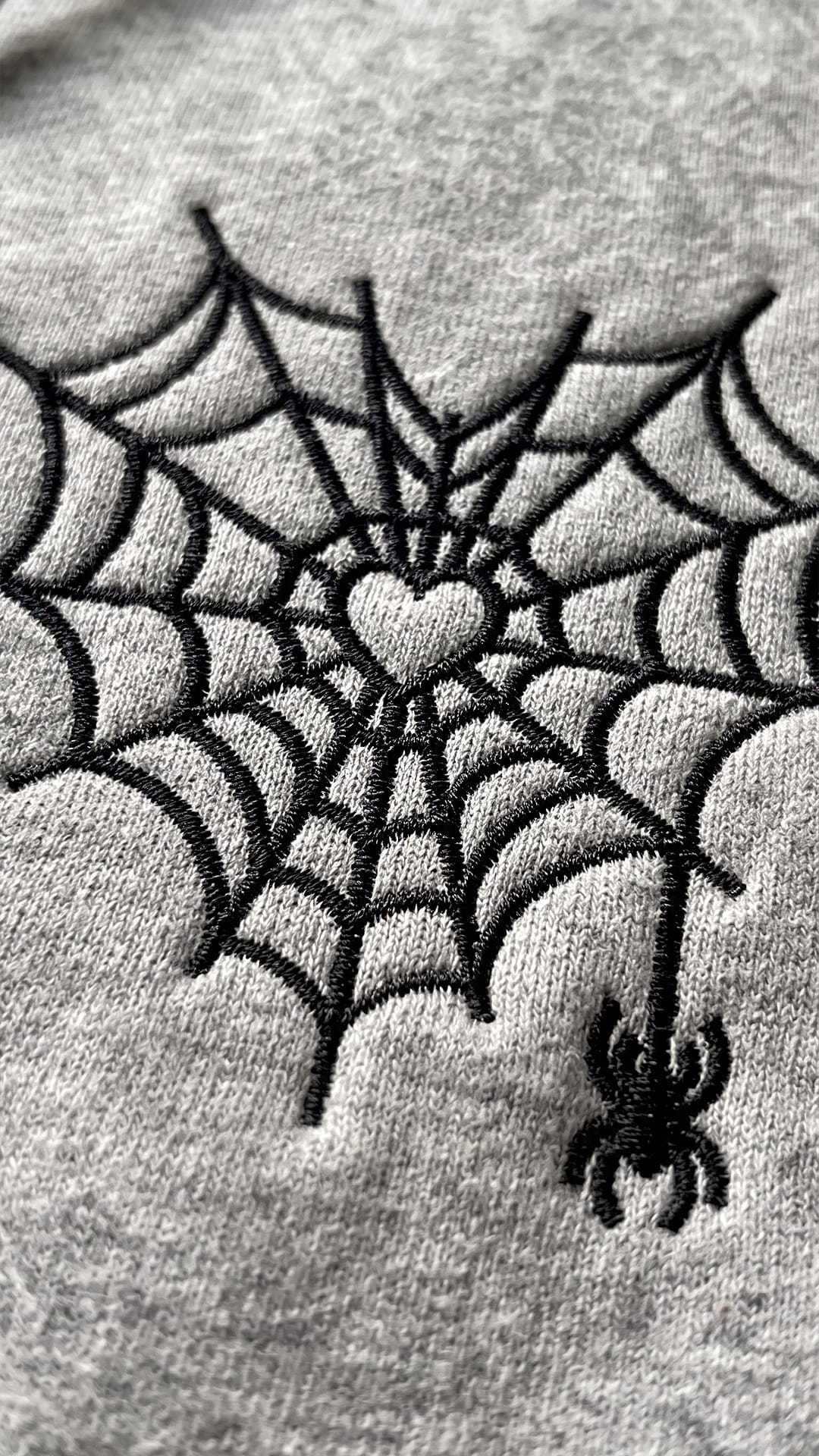 Personalized Halloween Couples Hoodie | Spider Web Heart & Custom Sleeve