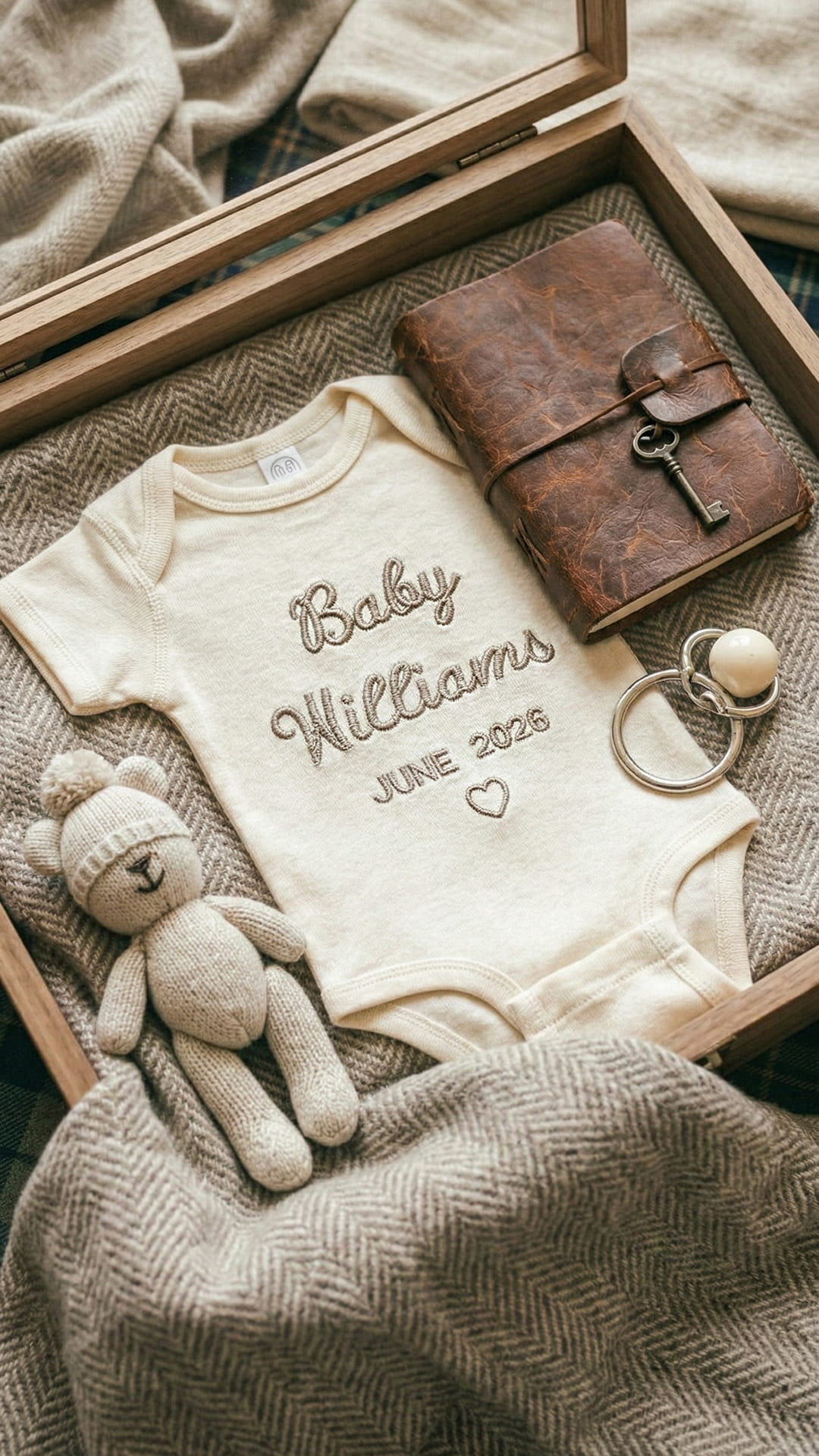 Baby Name & Arrival Date Embroidered Bodysuit