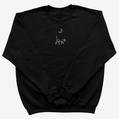 Abstract Cat Embroidered Holiday Sweatshirt